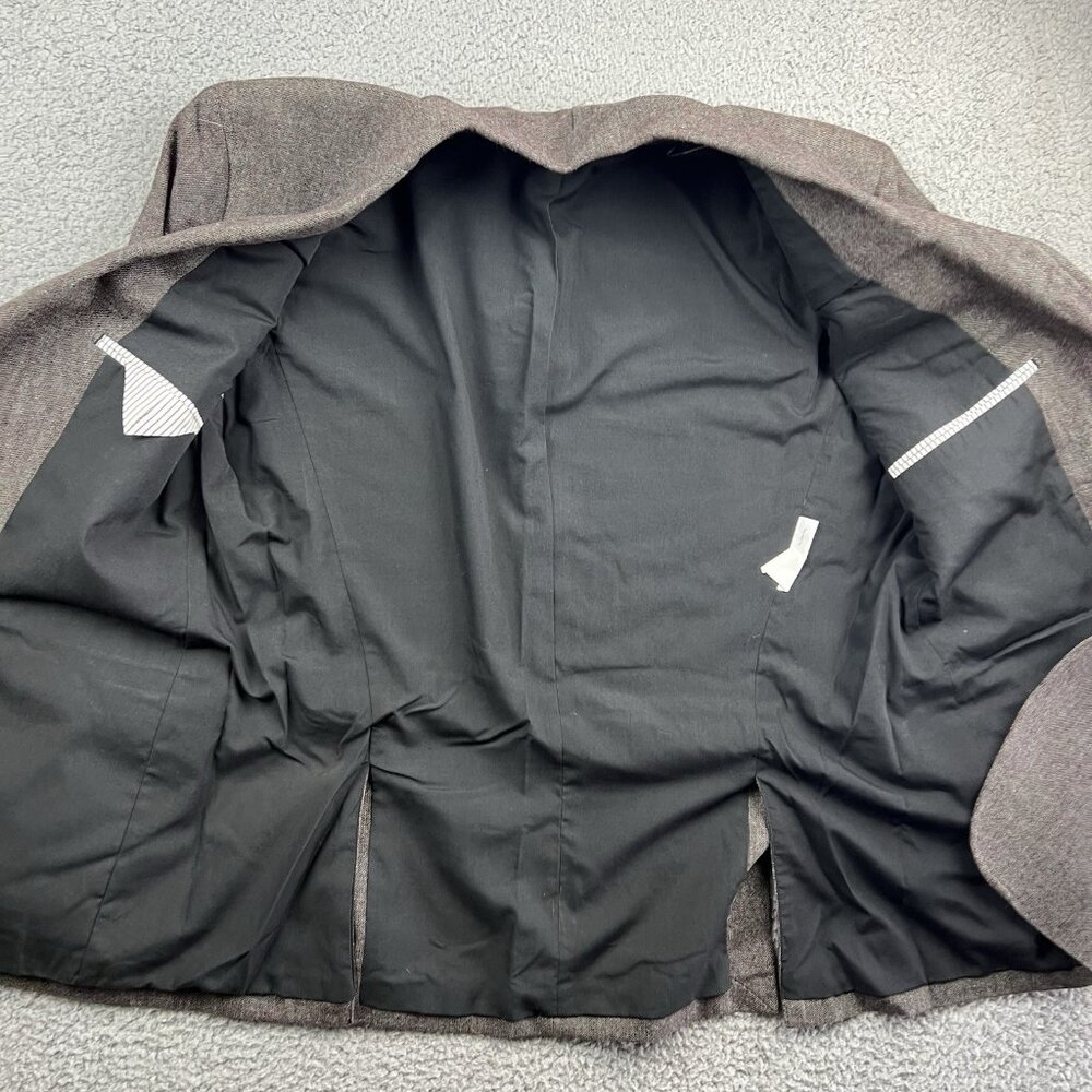 Pronto Uomo Blue Men's Brown Wool Blend Tweed Blazer Coat Jacket XL Slim Fit - Picture 11 of 12